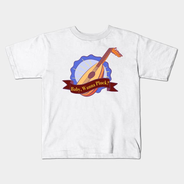 Baby, Wanna Pluck My Lute? Music Instrument Lute Kids T-Shirt by Ryphna